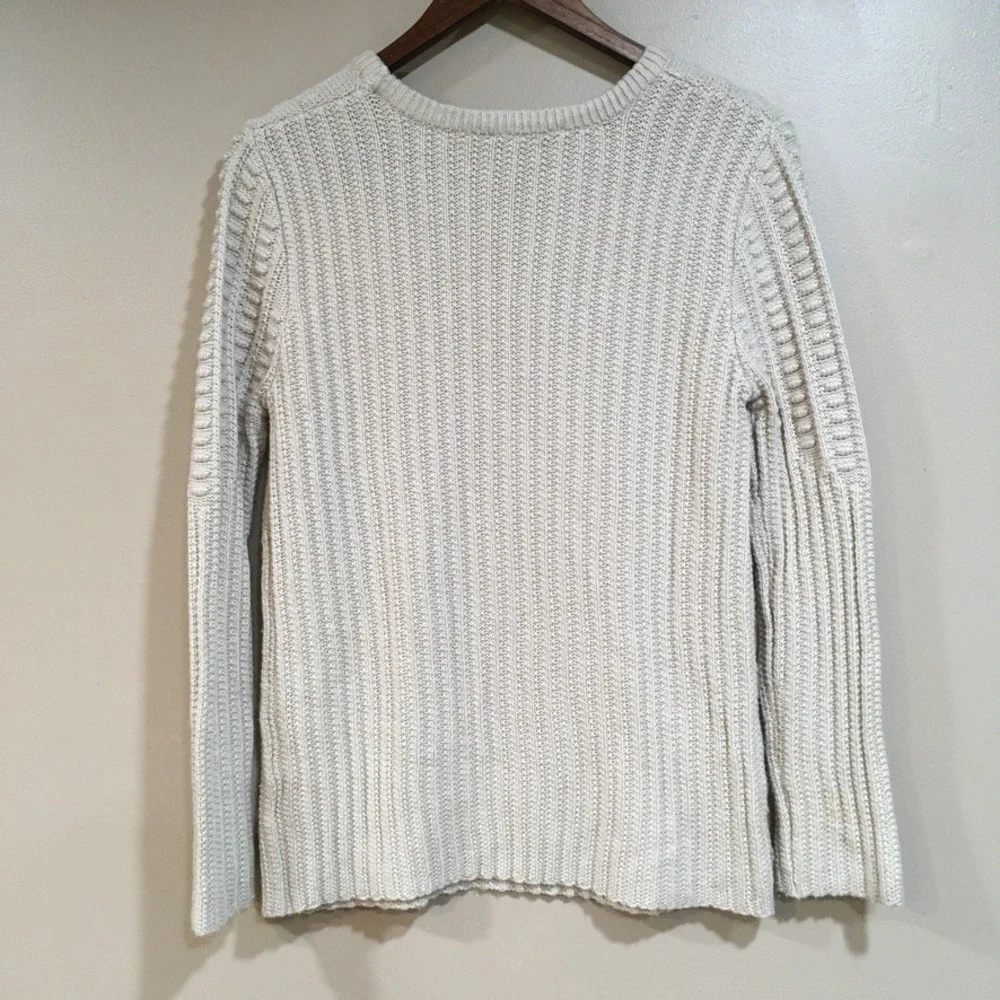 41 Hawthorn Women L Chunky Knit Sweater Cream Heritage Coastal Cottage Fisherman